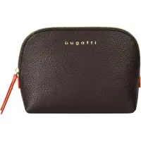 Bugatti Kosmetiktasche "Damen ELLA", Damen, Gr. B/H/T: 21cm x 15cm x 3cm onesize, braun (dunkelbraun), Kunstfaser, leicht glänzend, unifarben, Taschen Kosmetiktasche
