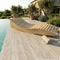 TUGA-Holztech Holzliege Wellenliege Gartenliege Himmelssofa "Pool-Moni" (Lärche) 70cm