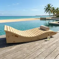 TUGA-Holztech Holzliege Wellenliege Gartenliege Himmelssofa "Pool-Moni" (Zirbe) 80cm