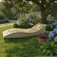 TUGA-Holztech Holzliege Wellenliege Gartenliege Himmelssofa "Pool-Moni" (Fichte) 70cm