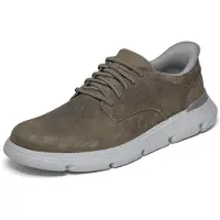 SKECHERS Herren Garza Duran Slip-InTurnschuhe, Dark Taupe Leather / Synthetic, 4