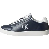 Calvin Klein Herren Cupsole Sneaker Derby mit Logo, Blau (Calvin Navy/Bright Whi