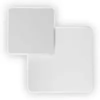 Ideal Lux Moderne Wandleuchte Quadratische Pouche Metall Weiß Led 14W 3000K Warmes Licht