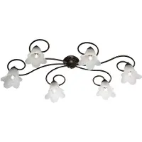 BeLight - Alice - Deckenleuchte braun, Antikgold, Alabasterglas Ø14, 6-flammig, L99x50 - BL230-PL6-BR