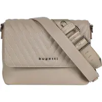Bugatti Umhängetasche "Damen SIRA", Damen, Gr. B/H/T: 24cm x 18cm x 10cm onesize, beige, Kunstfaser, Strukturmuster, Taschen Umhängetasche