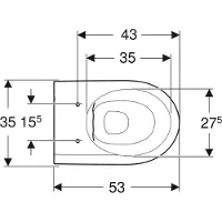 Geberit Wand-WC, Tiefspüler iCon 35,5x53cm, geschl. Form, rimfree, weiß