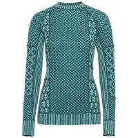 Kari Traa - Haut technique en laine de mérinos - Smekker LS Baselayer Peacock für Damen aus Wolle - Größe M - Blau