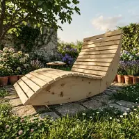 TUGA-Holztech Holzliege Wellenliege Waldsofa Gartenliege "Schaukel-Sannerl" (Zirbe) Breite 100cm Schaukelliege Relaxliege Himmelsliege