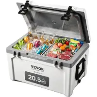 Vevor Passive Kühlbox Eisbox 57,26 L, Isolierte Kühlbox Camping Thermobox 45-50 Dosen, Campingbox Kühlschrank mit einem Korb, Isolierung Kühlbox Tragbar, Eistruhe Cooler Multifunktional