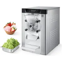 Vevor Gewerbliche Hart-Eiscrememaschine, 2000W 12-20L pro Stunde, Tisch-Gelato-Hartservier-Eismaschine mit 6L 304 Edelstahlzylinder, Automatische Reinigung LED-Panel für Snackbars und Restaurants, 6 L