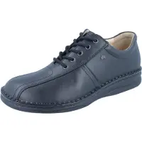 Finn Comfort Dijon Herren Schnürhalbschuhe schwarz Glattleder - Größe: UK 6,5