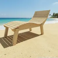 TUGA-Holztech Holzliege Wellenliege Gartenliege Relaxliege "Liege-Franzi" (Fichte) Breite 90cm Einstiegshöhe 60cm mit Füßen