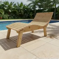 TUGA-Holztech Holzliege Wellenliege Gartenliege Relaxliege "Liege-Franzi" (Zirbe) Breite 100cm Einstiegshöhe 60cm mit Füßen