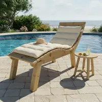 TUGA-Holztech Holzliege Wellenliege Gartenliege Relaxliege "Liege-Franzi" (Zirbe) Breite 80cm Einstiegshöhe 60cm mit Füßen