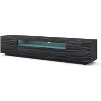 Homlando TV-Schrank AURA 200 cm SAHARA + LED Beleuchtung schwarz satiniert hängend oder stehend
