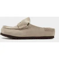 Birkenstock für Damen. 1029675 Leder-Clogs Naples Wrapped (Reguläre Passform) taupe (38), Wohnung, Keine, Lässig