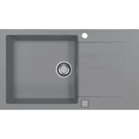 Alveus Waschbecken Cadit 40, Verbundwerkstoff, beidseitig verwendbar, inklusive Pop-up-Ablauf, 860 x 500 x 200 mm, grau