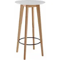 FineBuy Stehtisch Rund 60x110x60 cm Weiß Bartisch für 4 Personen Moderner Tisch für Bar Design Partytisch Holz Hochtisch Eiche Skandinavisch