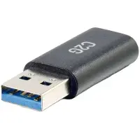 C2G Adapter USB-C Buchse auf USB-A Stecker für SuperSpeed USB, 5 Gbps, USB A, USB C, 0,15 m, Schwarz