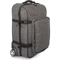 Kimood Polyester Rollkoffer Handgepäck mit abnehmbarem Frontpanel und zwei Innenfächern