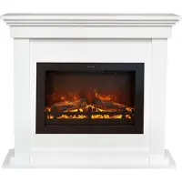 Xaralyn Elektrokamin - Flex EFL-HLW - weiß Holz - 1500 Watt Heizung - mit Fernbedienung - Kaminsims inklusive Einbaukamin - Dekokamin