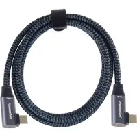 PremiumCord USB-C to USB-C Double Angled 100W Braided Schwarz 2 m USB-Kabel