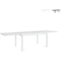 Yes Ausziehbarer Gartentisch aus Aluminium in Holzoptik 90x135–270 Cliv - Weiß