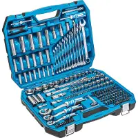 Högert Technik - Werkzeugset 222-teilig Steckschlüssel 1/4, 3/8, 1/2 Zoll