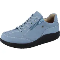 Finn Comfort FINNAMIC Otaru Damen Schnürschuhe mit Reißverschluss hellblau Nubukleder - Größe: UK 9