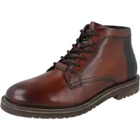 Bugatti Herren Stiefelette Warmfutter braun Glattleder - Größe: 41