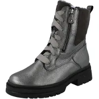 Think WALDLÄUFER H Amara Damen Stiefel silber grau Glattleder - Größe: UK 5