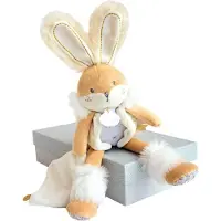 Doudou et Compagnie DC3485 KANINCHEN ZUCKER weiß - Pantin mit Decke, beige