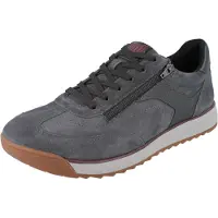 Think WALDLÄUFER H-Carlo Herren Schnürschuhe dunkelgrau Veloursleder - Größe: UK 9,5