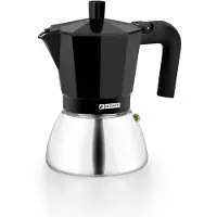 Monix M863006, Mokka-Kanne, 0,37 l, Schwarz, Aluminium, Edelstahl, 6 Tassen, Aluminium