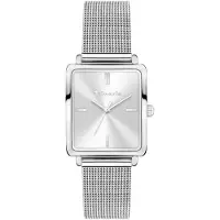 Tamaris Damenuhr mit eckigem Gehäuse & Edelstahlband oder Lederband – Schlichte Armbanduhr für Damen in Silber, Gold, Roségold, Schwarz, Blau, Grün, L