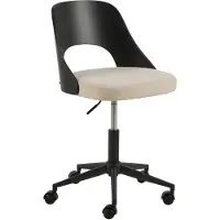 Ebuy24 Actona Lucy, Gepolsterter Sitz, Harte Rückenlehne, Beige, Schwarz, Stoff, Eiche