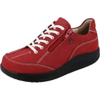 Finn Comfort FINNAMIC Otaru Damen Schnürschuhe mit Reißverschluss rot Nubukleder - Größe: UK 6,5
