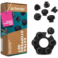 Airtender Set Extra Nanostopper (schwarz, 12-tlg. Wein Vakuum Nanostopper, Wein