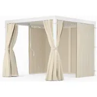 Blumfeldt Pergola 3x3 m - Lamellendach Verstellbar, Inkl. Vorhänge & Moskitonetze, UV-Schutz, Aluminium-Rahmen, Rostfrei, Ganzjährig Nutzbar, Weiß