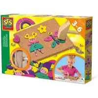 SES Creative Hämmerchen Tick Trendy, Bastelset für Kinder, 3 Jahr(e), Kork, Holz, Mehrfarbig
