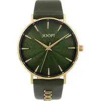 JOOP! ! - Damen Quarz Armbanduhr - Edelstahl Gehäuse in Gold - Kalb Leder Armband