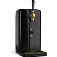 Klarstein FrostBrew Bierzapfanlage - 5L Bierzapfanlage mit CO₂-Drucksystem, Thermoelektrisches Kühlsystem, Temperaturregelung 3-12 °C, LED-Anzeige, Abnehmbare Tropfschale, Schwarz/Gold