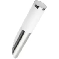 GTV Gartenleuchte, schräge Wandlampe, Edelstahl, MILAN-U 40W E27IP54 OS-MILA00U-00