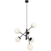 Rabalux 72194 Pendelleuchten Meduza E14 6x MAX 20 Metall Glas mattschwarz