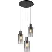 Rabalux 72038 Pendelleuchten Fumea E27 3x MAX 60 Metall Glas schwarz