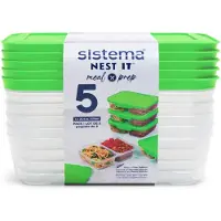 Sistema Nest IT Frischhaltedosen Meal Prep Boxen | 870 ml luftdichte Vorratsdose