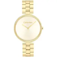Calvin Klein Quarzuhr "TIMELESS", gold (goldfarben, champagnerfarben), Armbanduhren, Damen, goldfarben, Quarzuhr, Armbanduhr, Damenuhr, Mineralglas, Edelstahlarmband