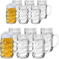 Stölzle Bierkrug STÖLZLE "Bierkrüge Diamond 0,5 l & 1 l 12er Set transparent", bunt (transparent), B:2cm H:2cm, Glas, Trinkgefäße, Bierkrug, spülmaschinenfest, wunderbar alltagstauglich, sehr bruchsicher