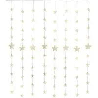 Goobay 80er LED-Sternenvorhang - mit Fernbedienung, Timer-Funktion, 8 Leuchtmodi, Dimmer und 31 V-Außentrafo, warm-weiß (3000 K)