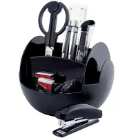Pavo 2x Premium rotierender Schreibtischorganizer,inkl. 9-teiligem Zubehör schwarz